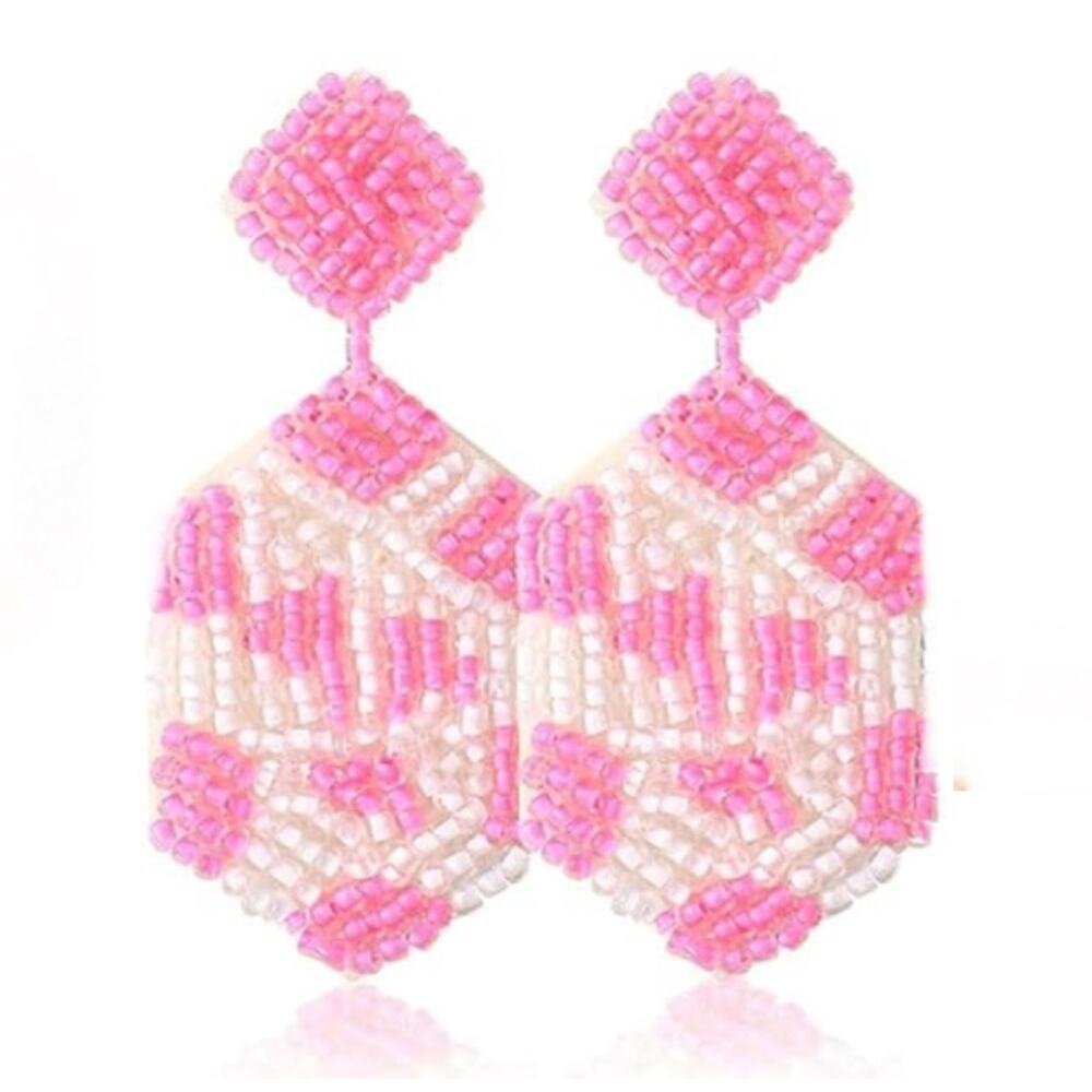 Boho Seed Bead Drop Earrings